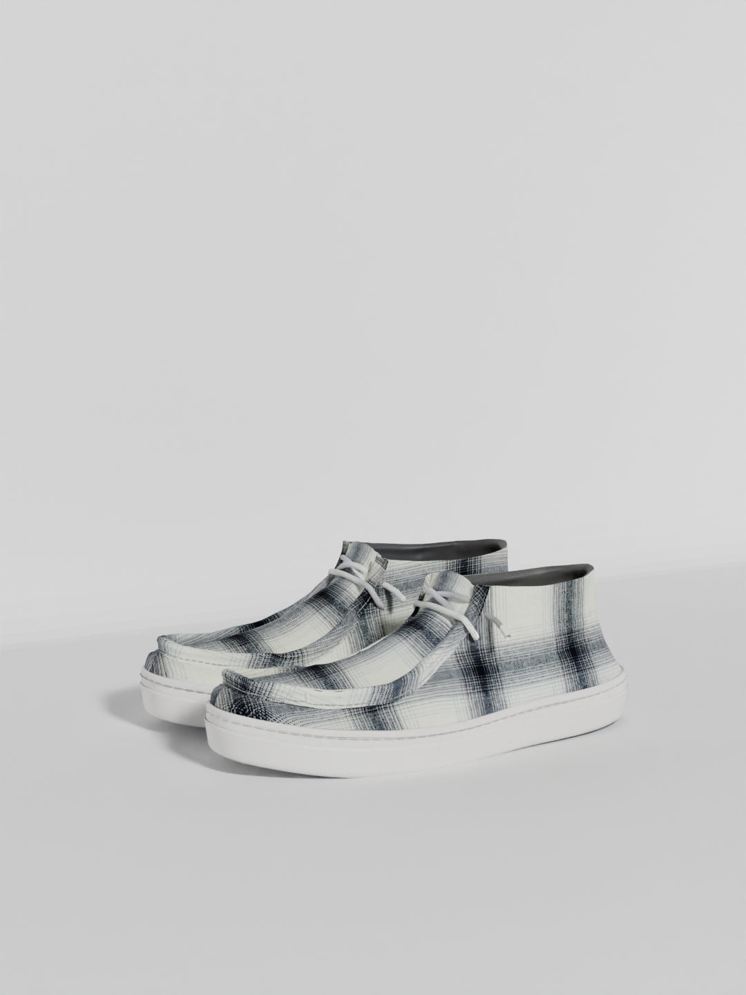 The White Tartan Woolen High Top