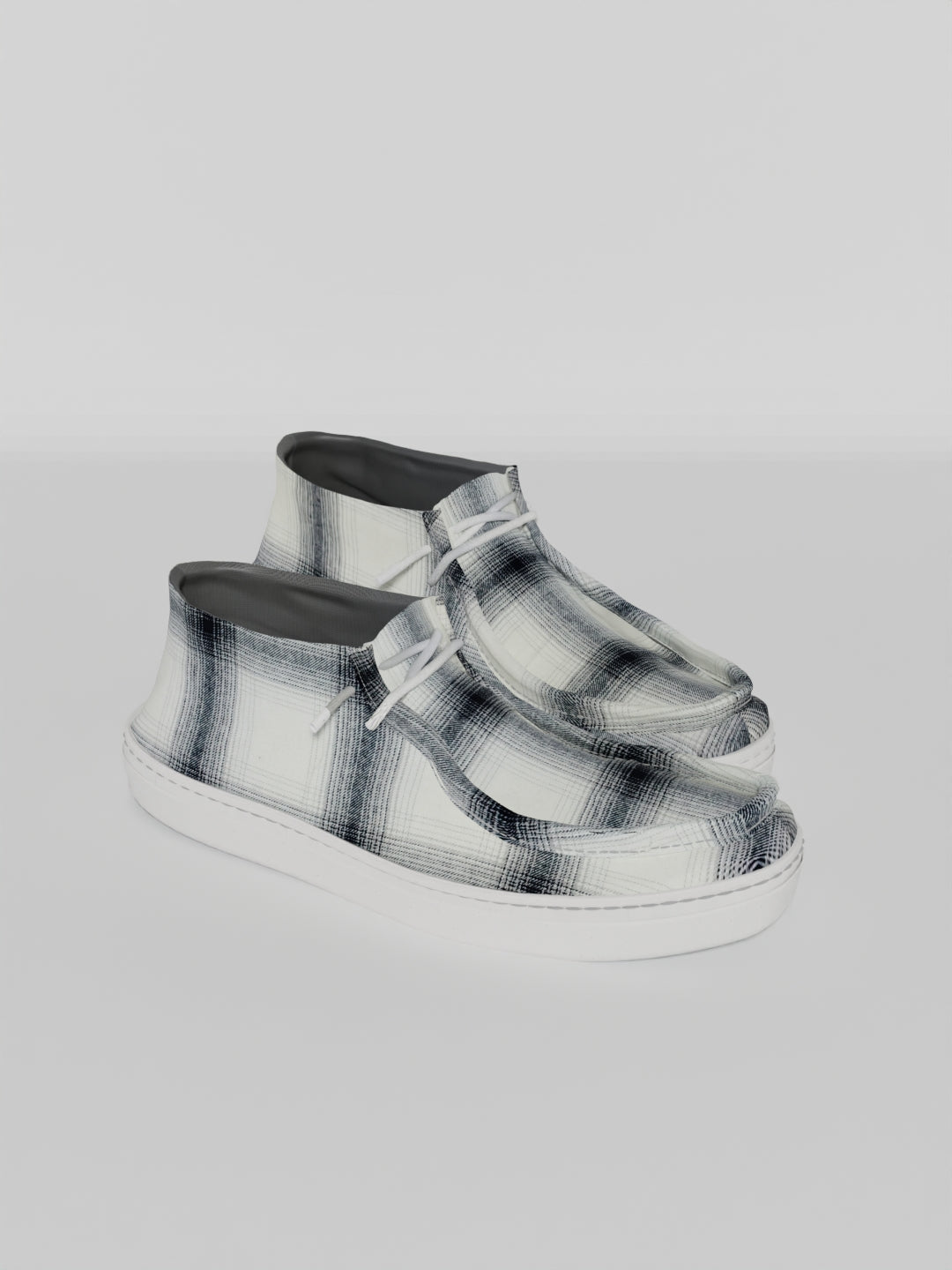 The White Tartan Woolen High Top