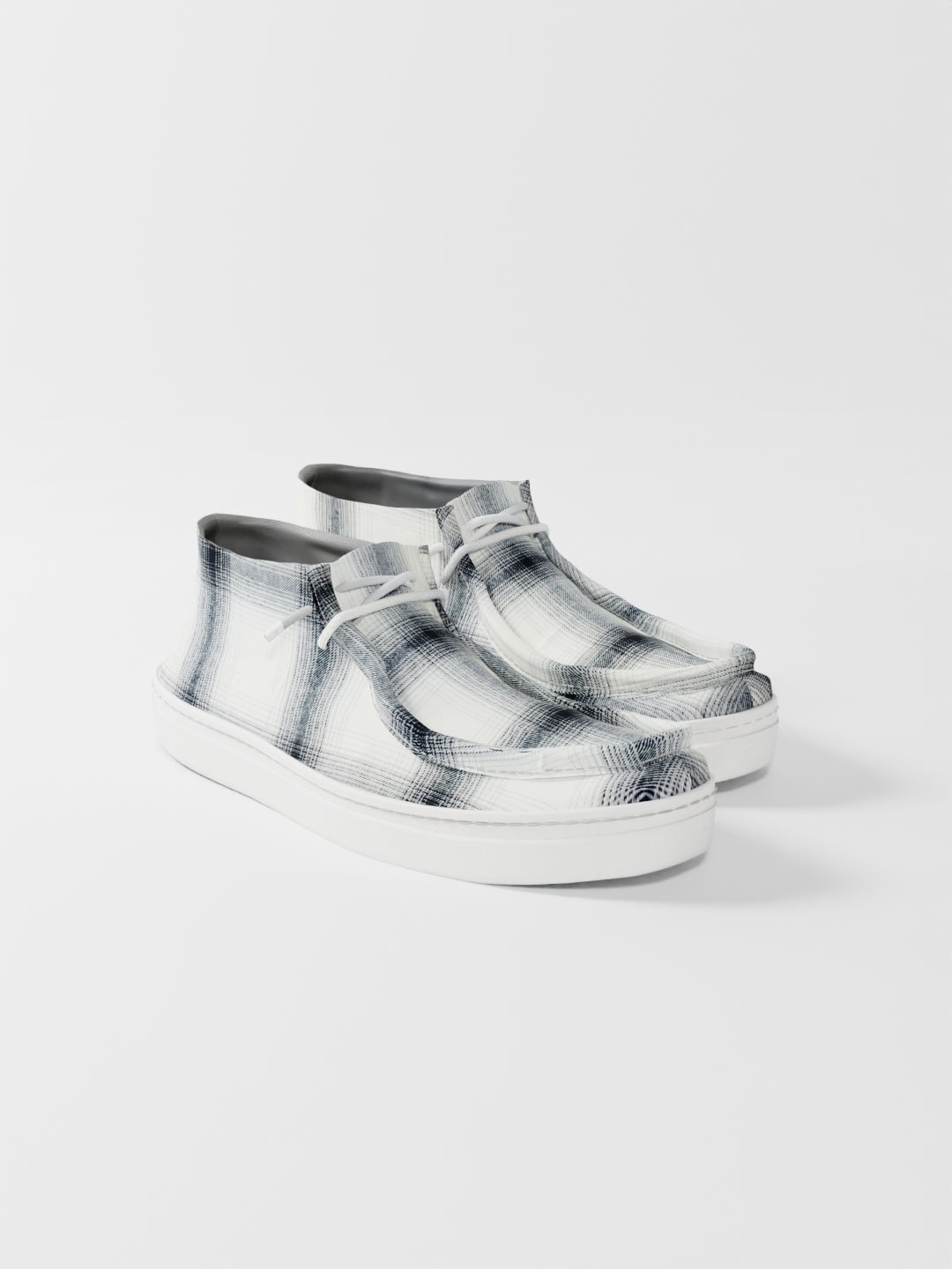 The White Tartan Woolen High Top