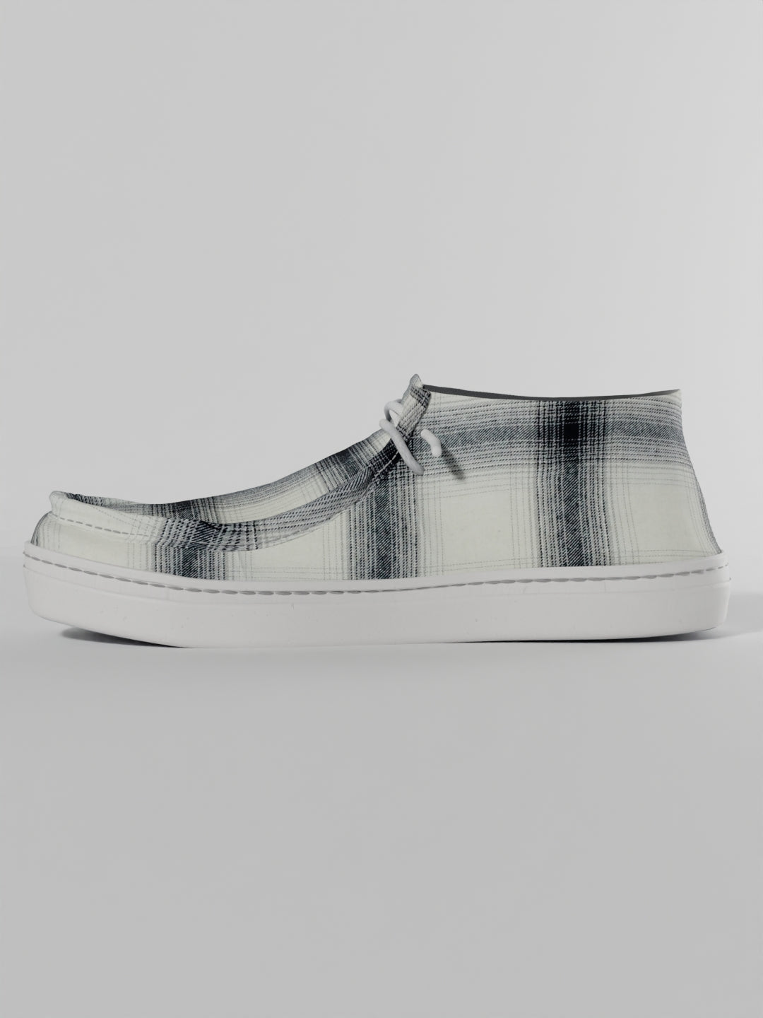 The White Tartan Woolen High Top