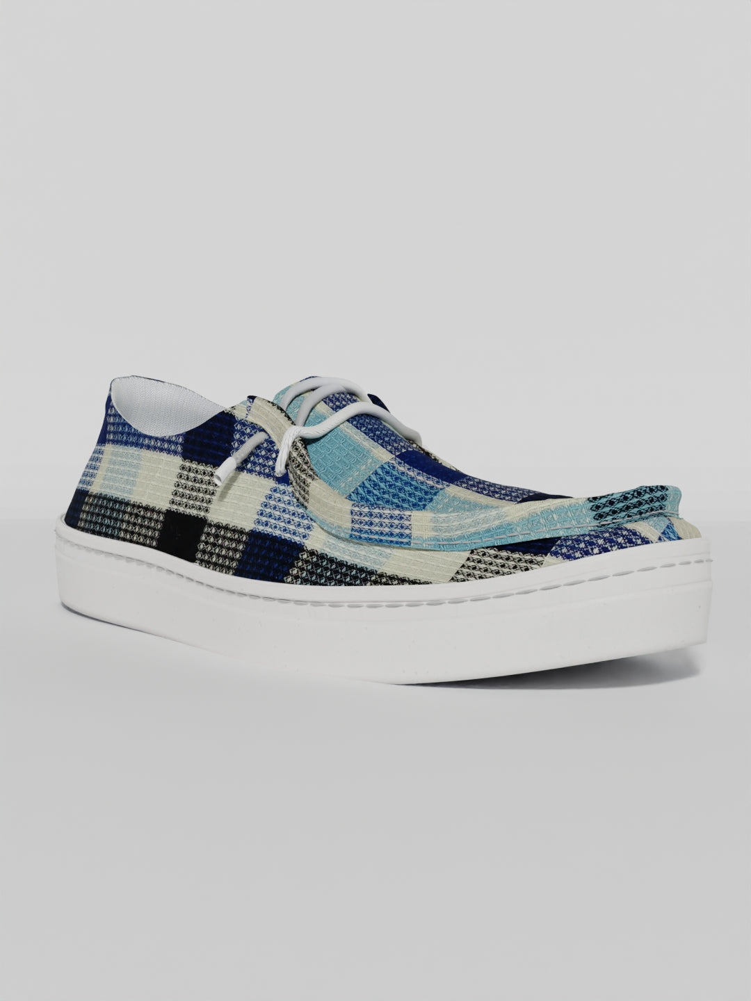 The Luna Blue Check Textured