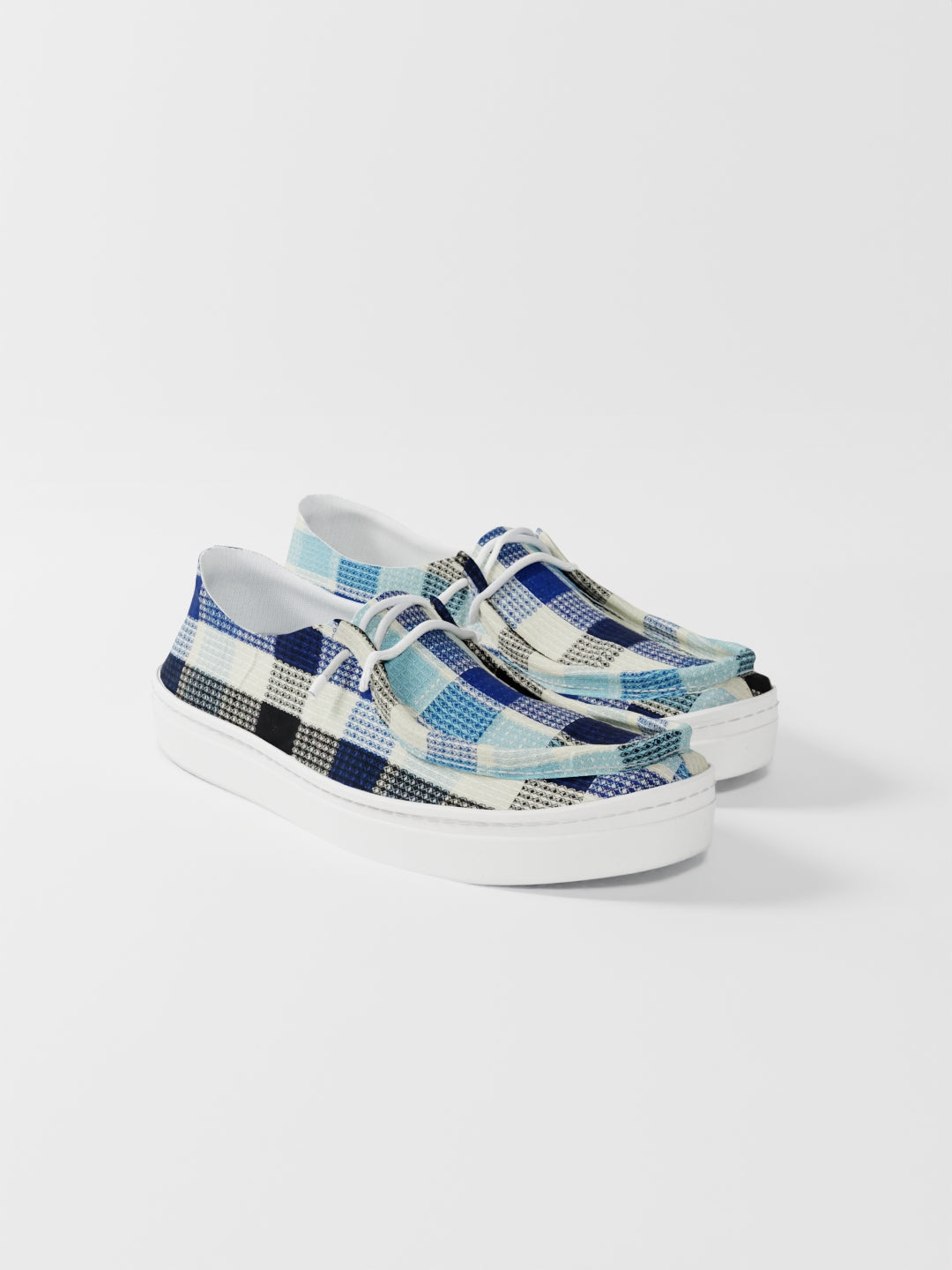 The Luna Blue Check Textured