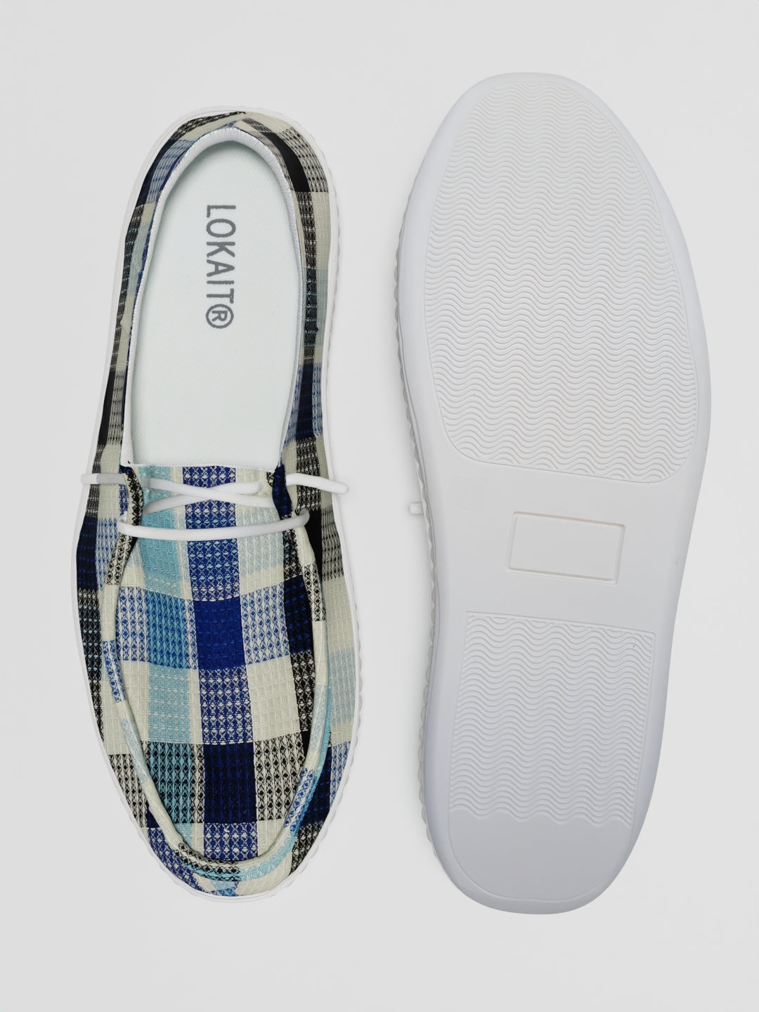 The Luna Blue Check Textured
