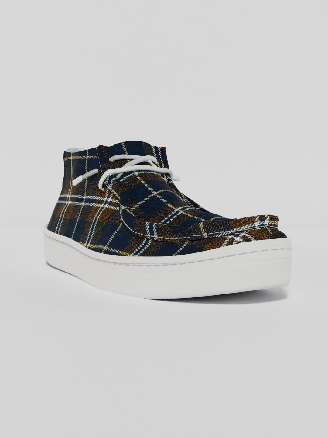 The Luna High Top Brown Tartan