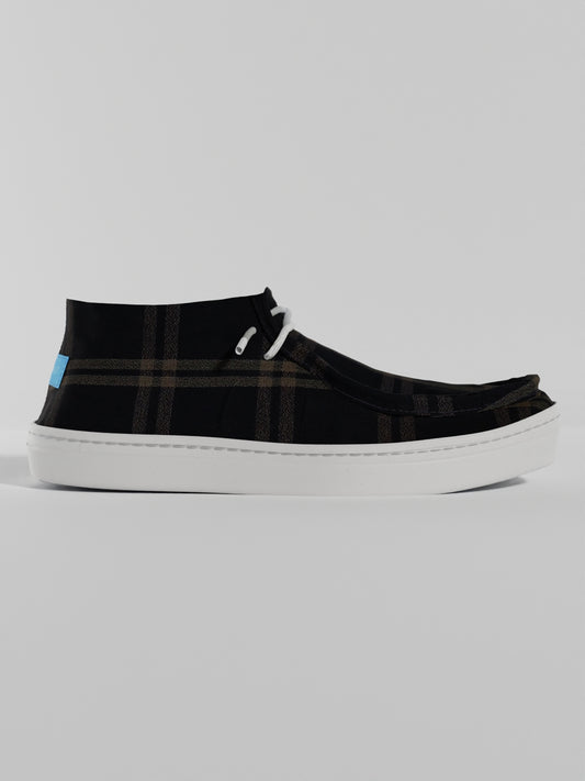 The Luna High Top Black and Beige Check