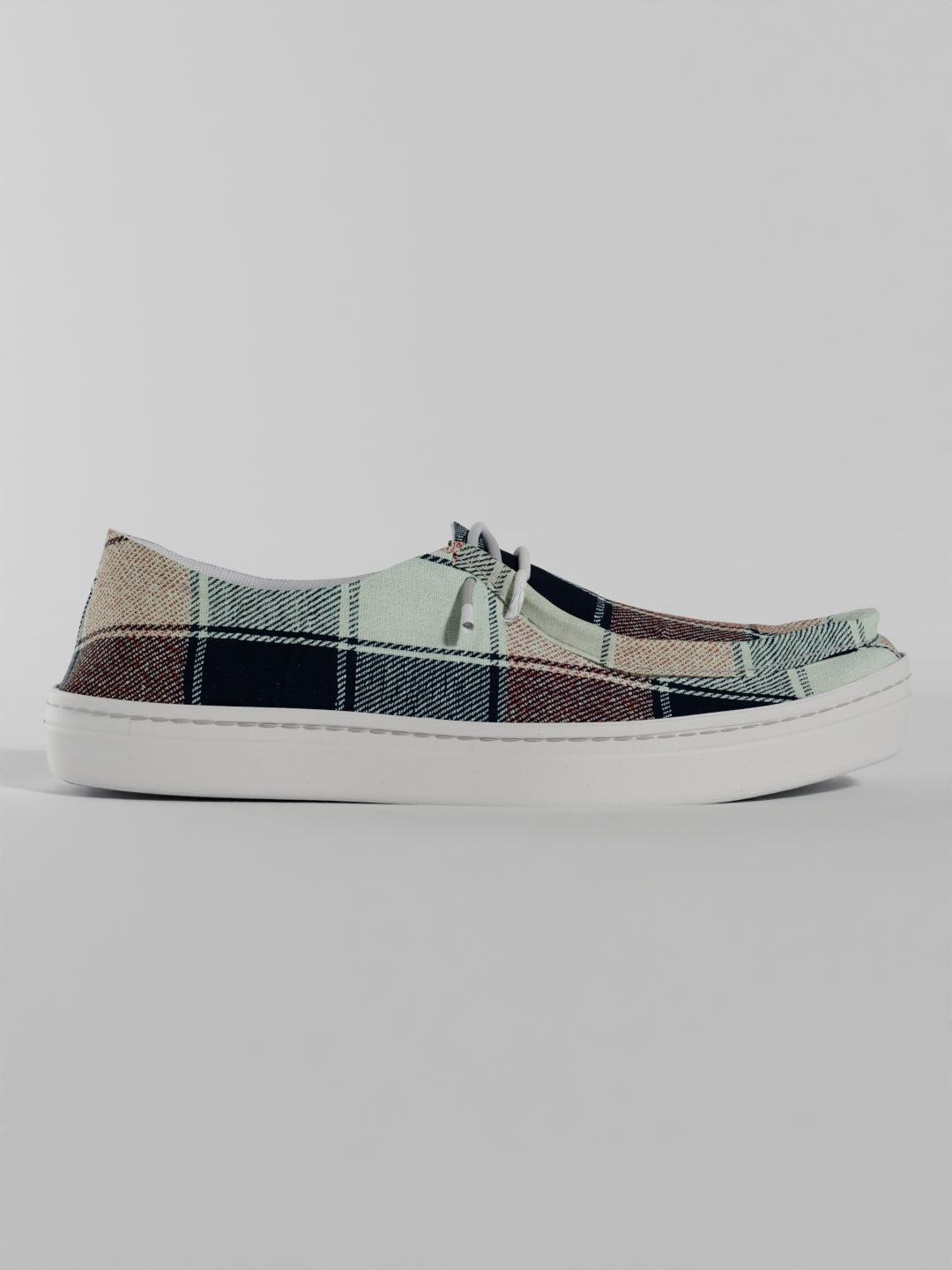 The Luna Navy & Peach Tartan 1