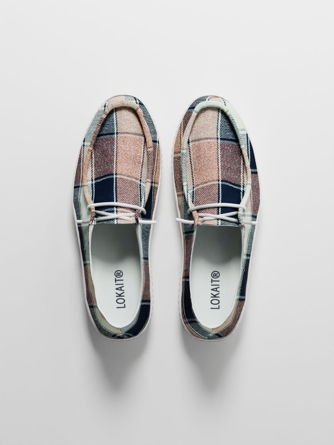 The Luna Navy & Peach Tartan 1