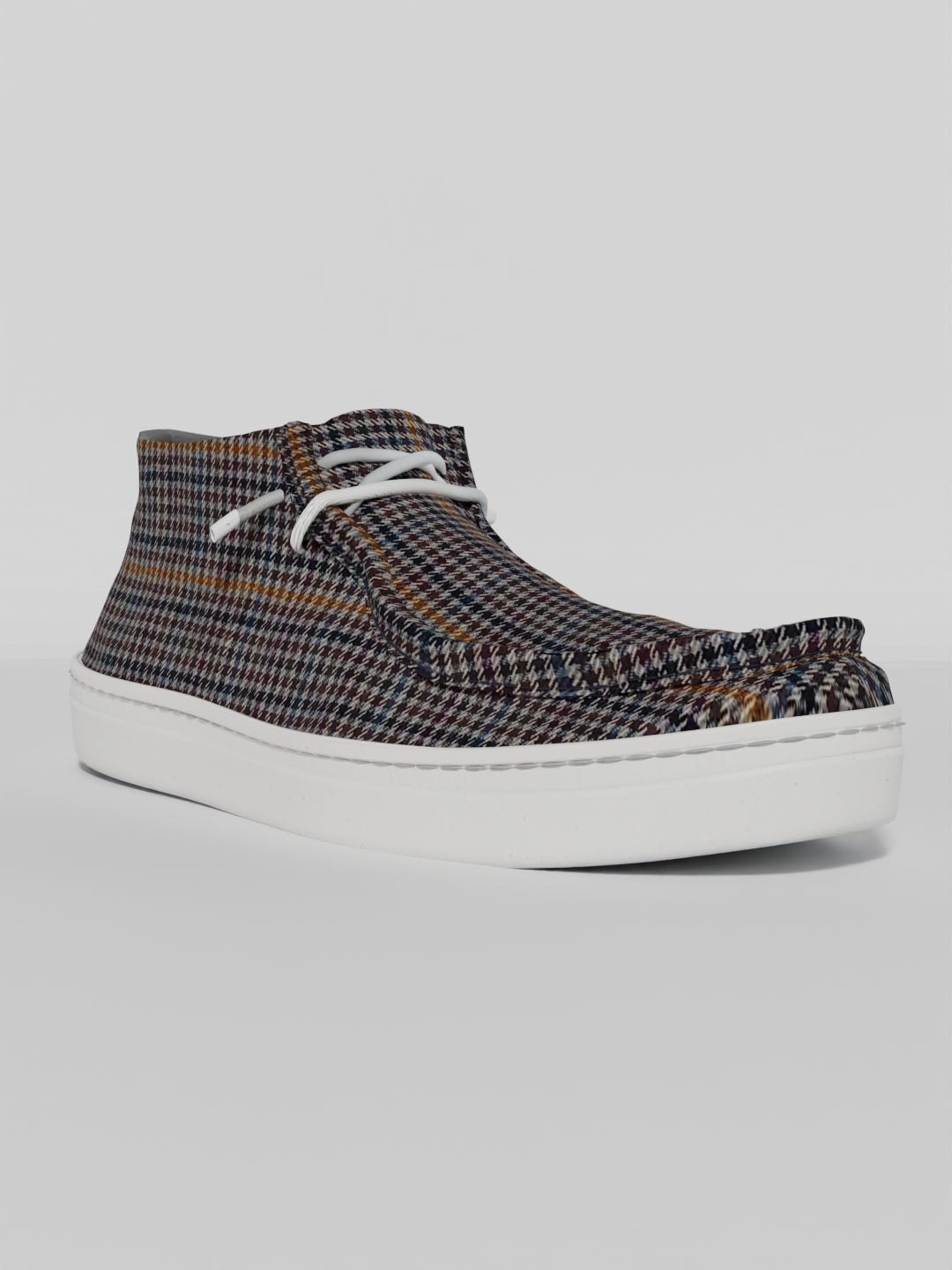 The Luna High Top Beige Tartan Woollen