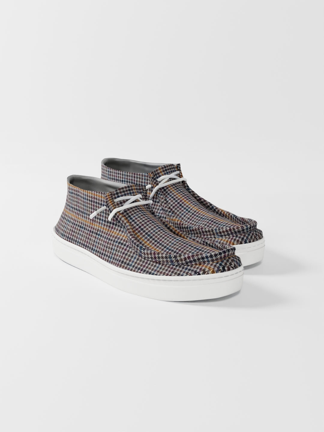 The Luna High Top Beige Tartan Woollen