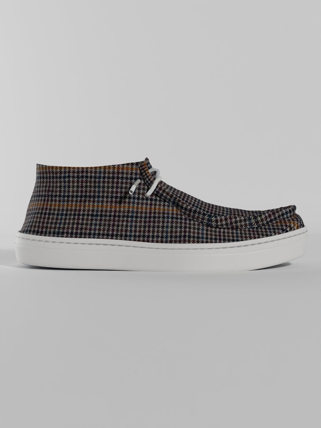 The Luna High Top Beige Tartan Woollen