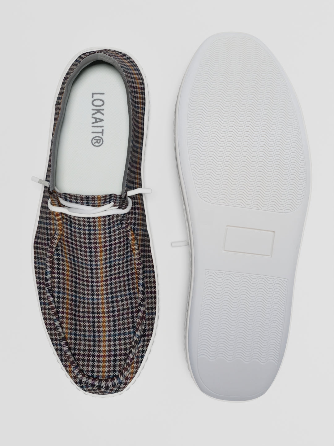 The Luna High Top Beige Tartan Woollen