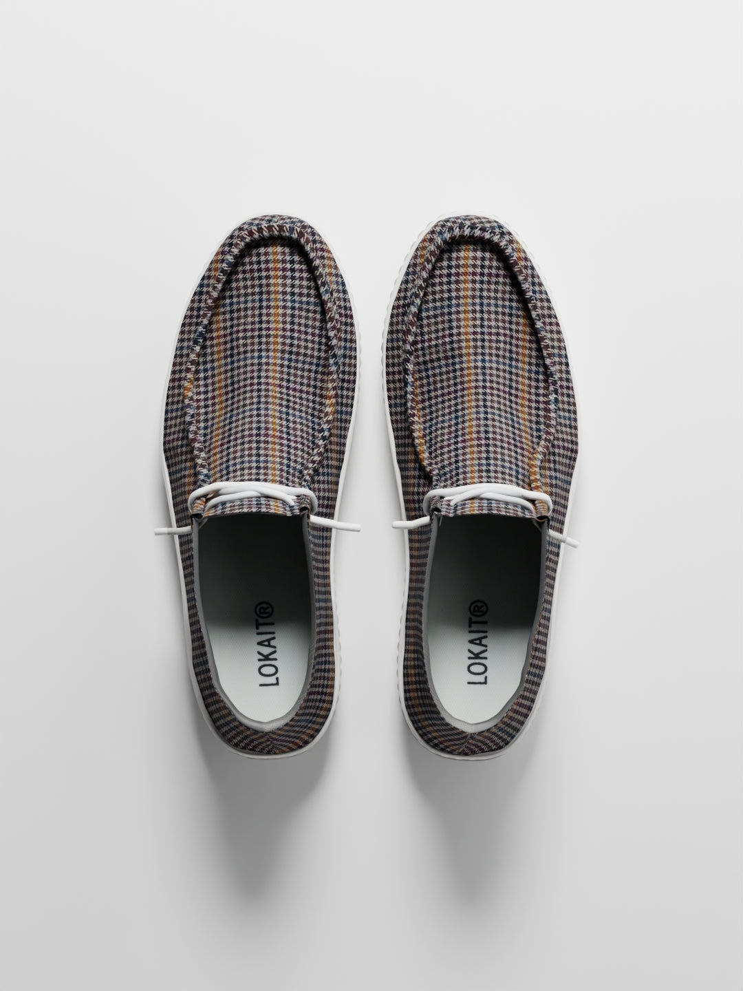 The Luna High Top Beige Tartan Woollen