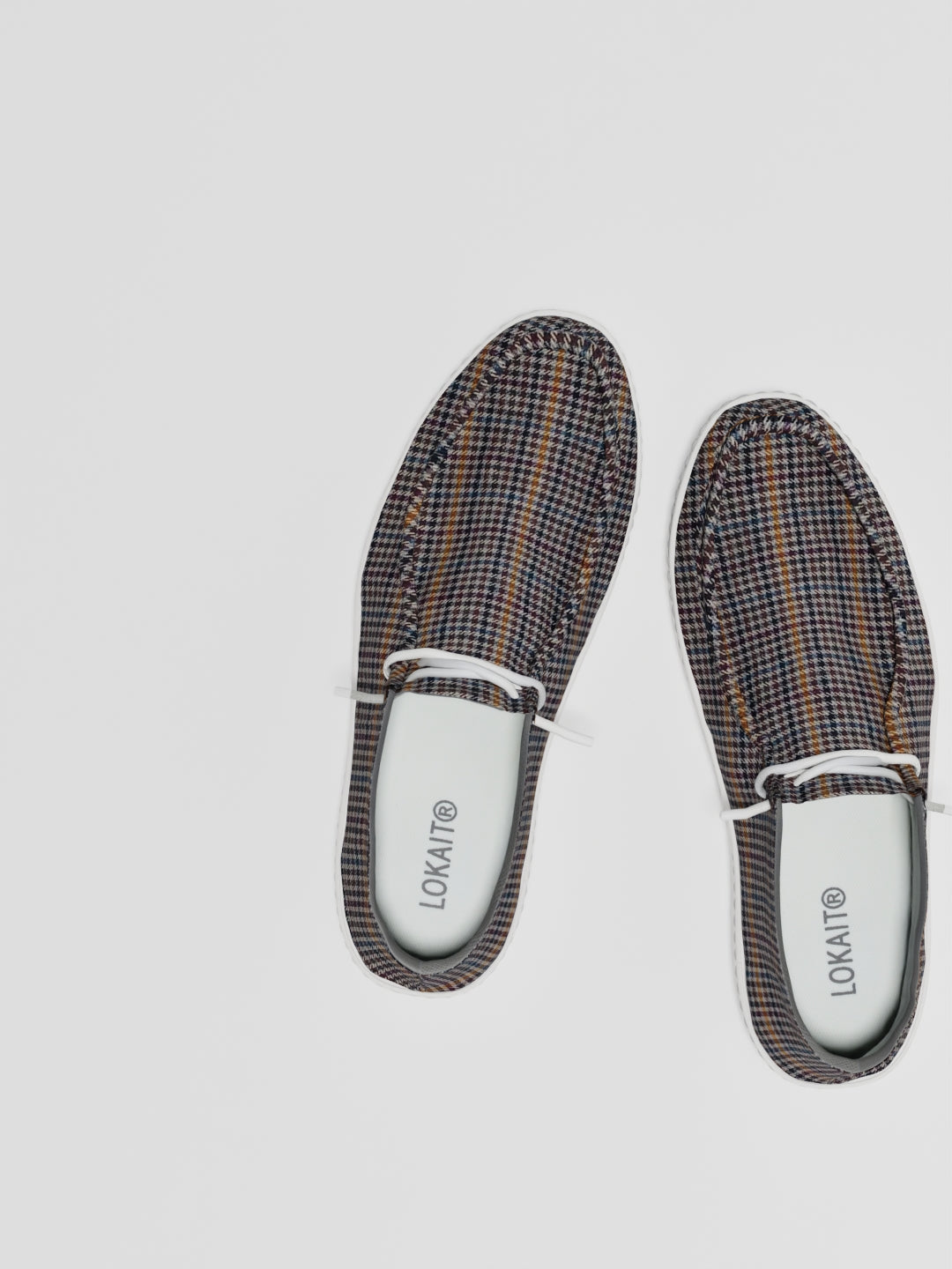 The Luna High Top Beige Tartan Woollen