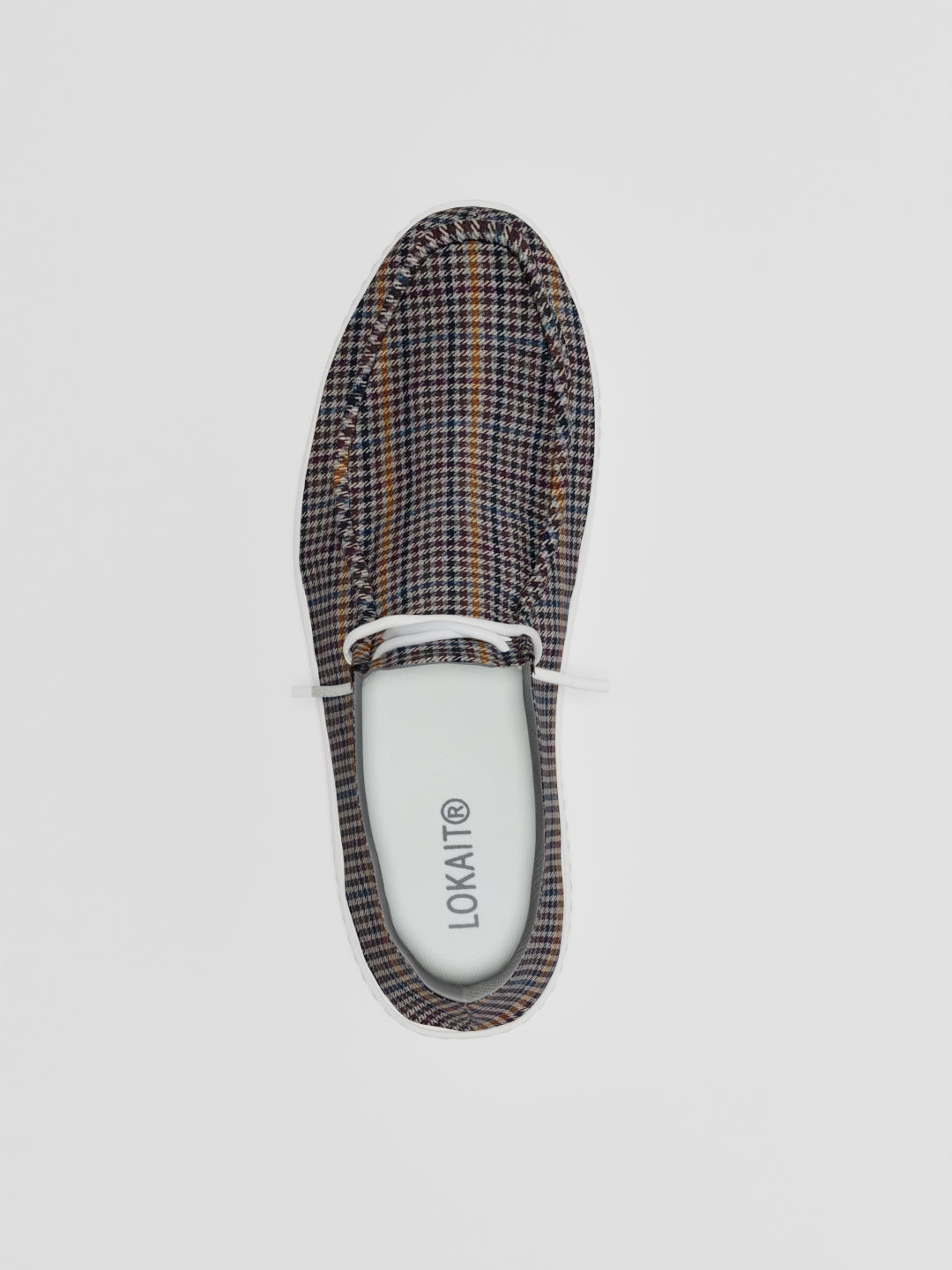 The Luna High Top Beige Tartan Woollen