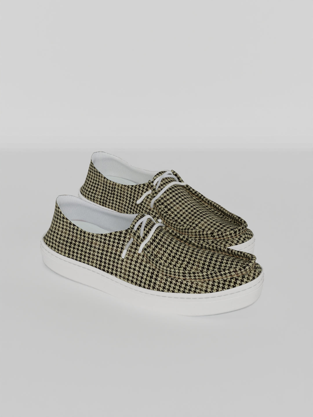 The Luna Beige Houndstooth Check