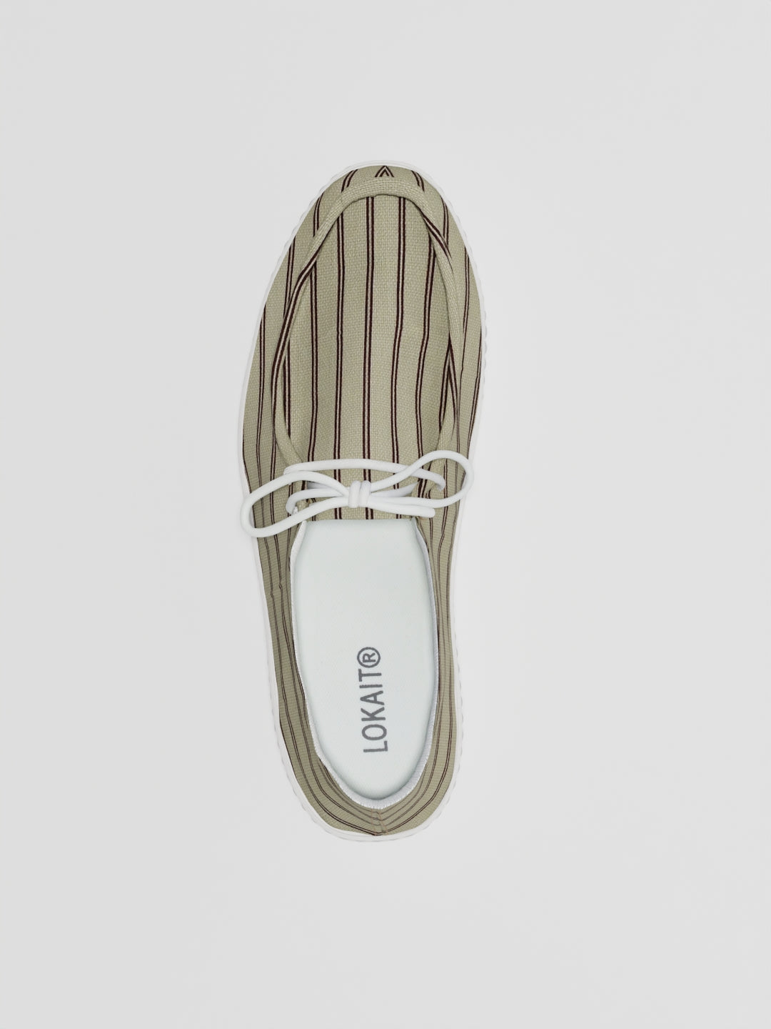 The Luna Beige & Red Stripes