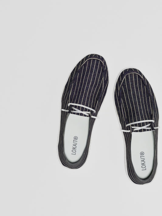 The Luna Dark Denim Pinstripe