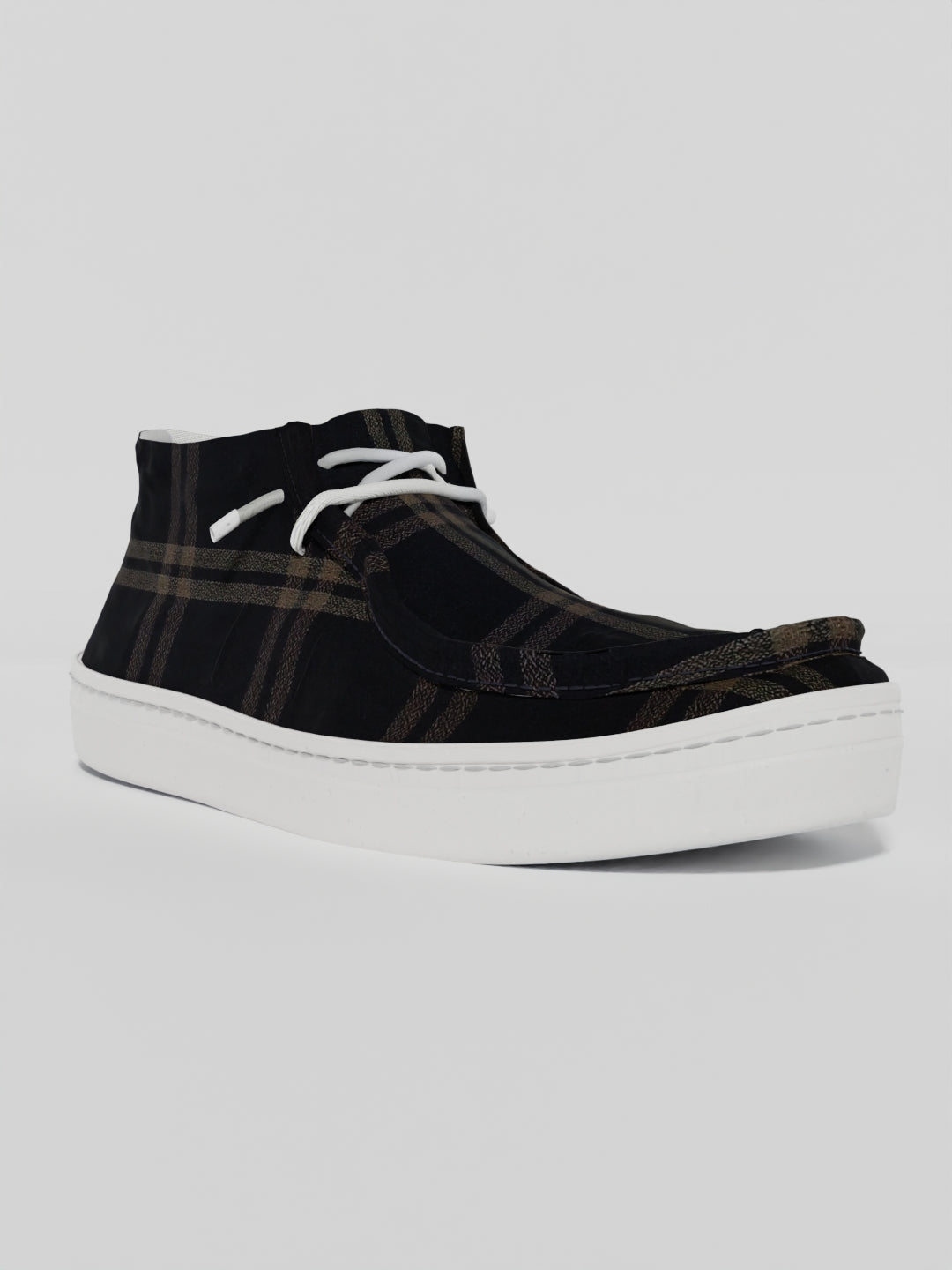 The Luna High Top Black and Beige Check