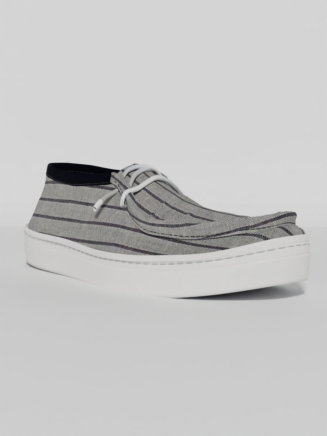 The Textured Midtop in Grey Stripes