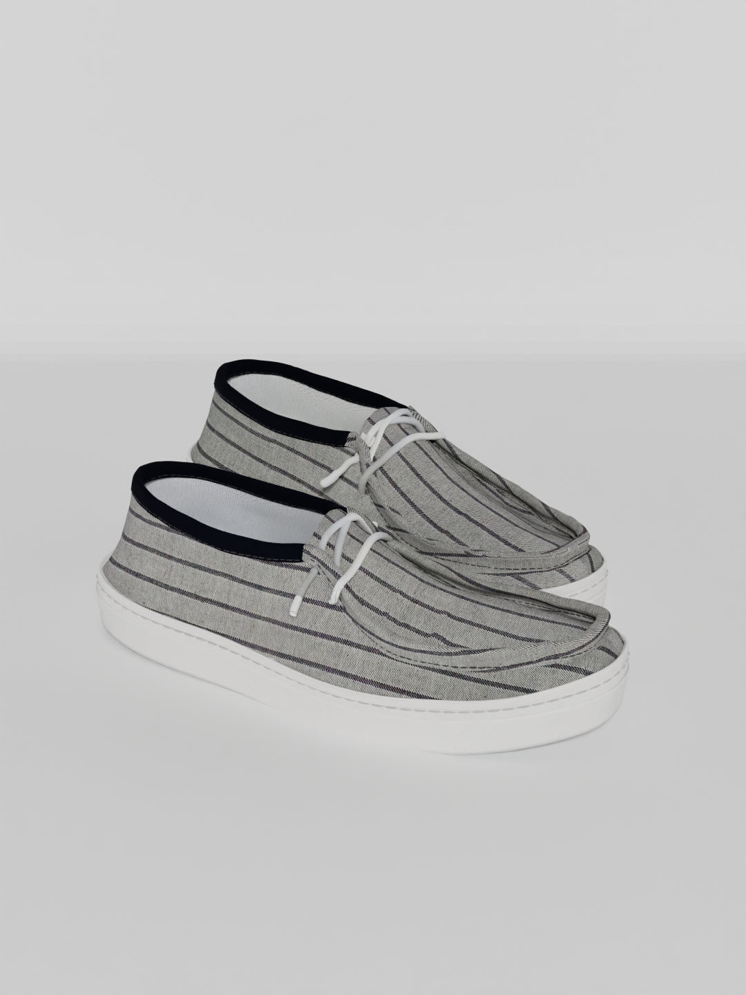 The Textured Midtop in Grey Stripes