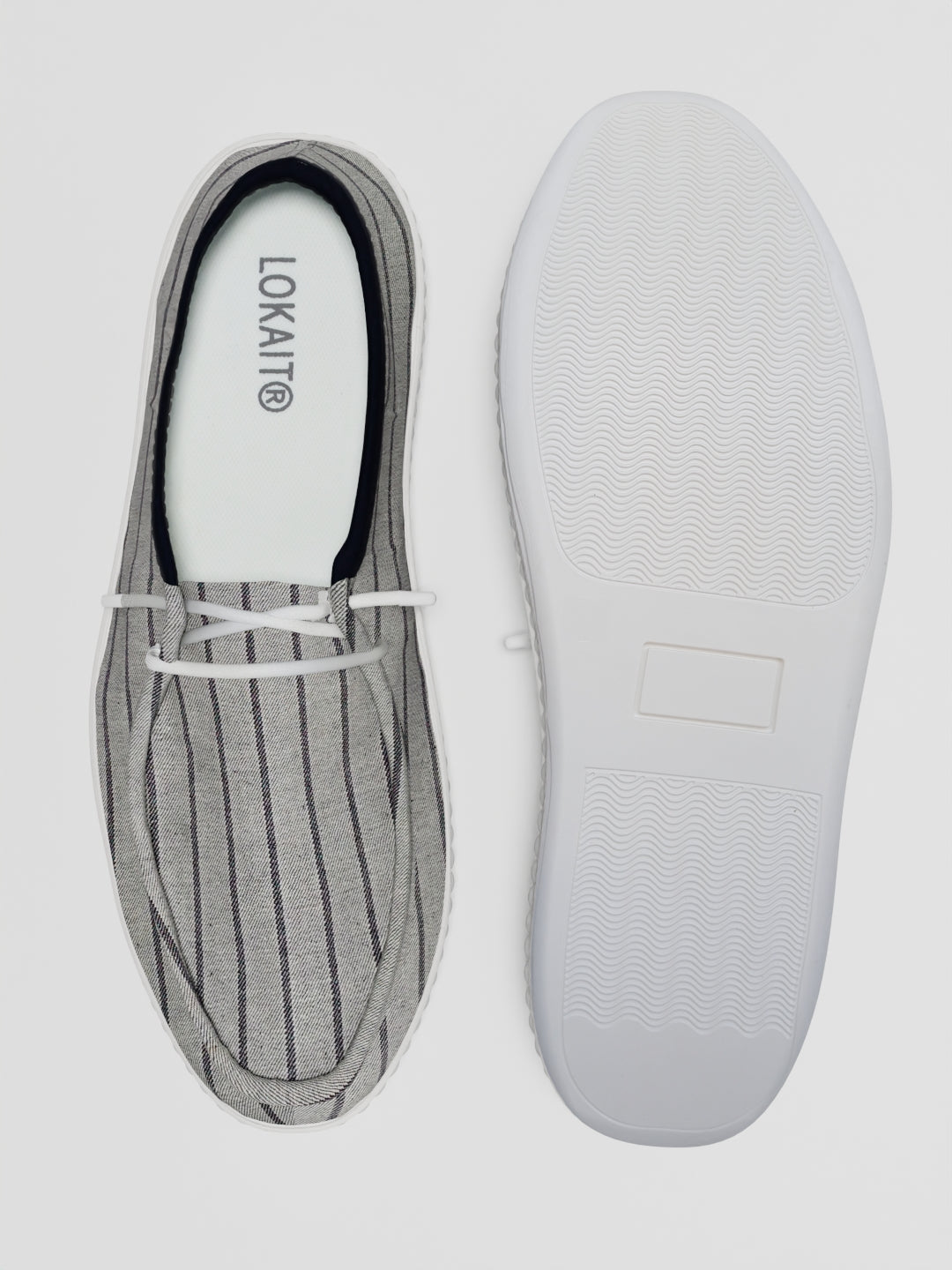 The Textured Midtop in Grey Stripes