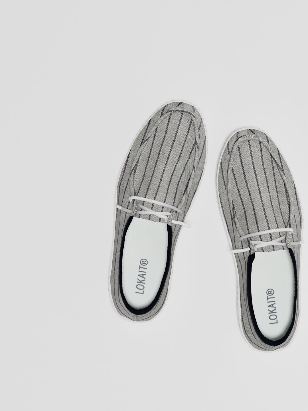 The Textured Midtop in Grey Stripes