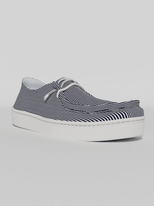 The Luna Blue and White Line Stripes