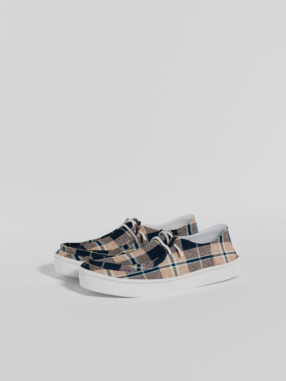The Luna Navy & Peach Tartan
