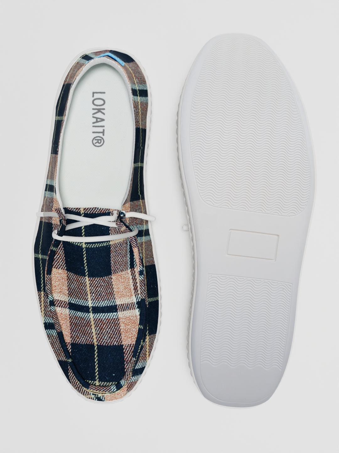 The Luna Navy & Peach Tartan